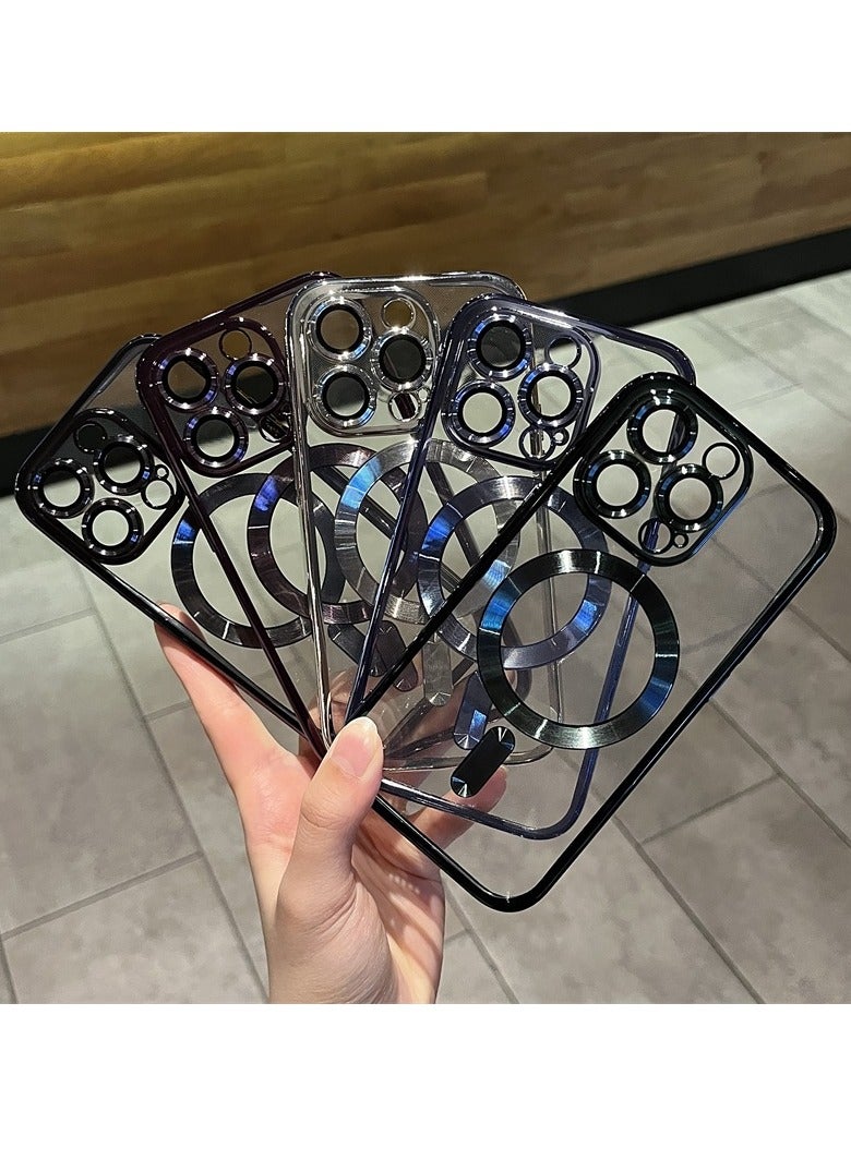 AROAQ جراب مغناطيسي للآيفون، غطاء ممتص للصدمات للآيفون، مطلي بطبقة من ماج سيف للشحن اللاسلكي، غطاء حماية مضاد للخدش للموبايل للآيفون 15 برو ماكس، 15 بلس، برو، (سييرا بلو) - Image 3