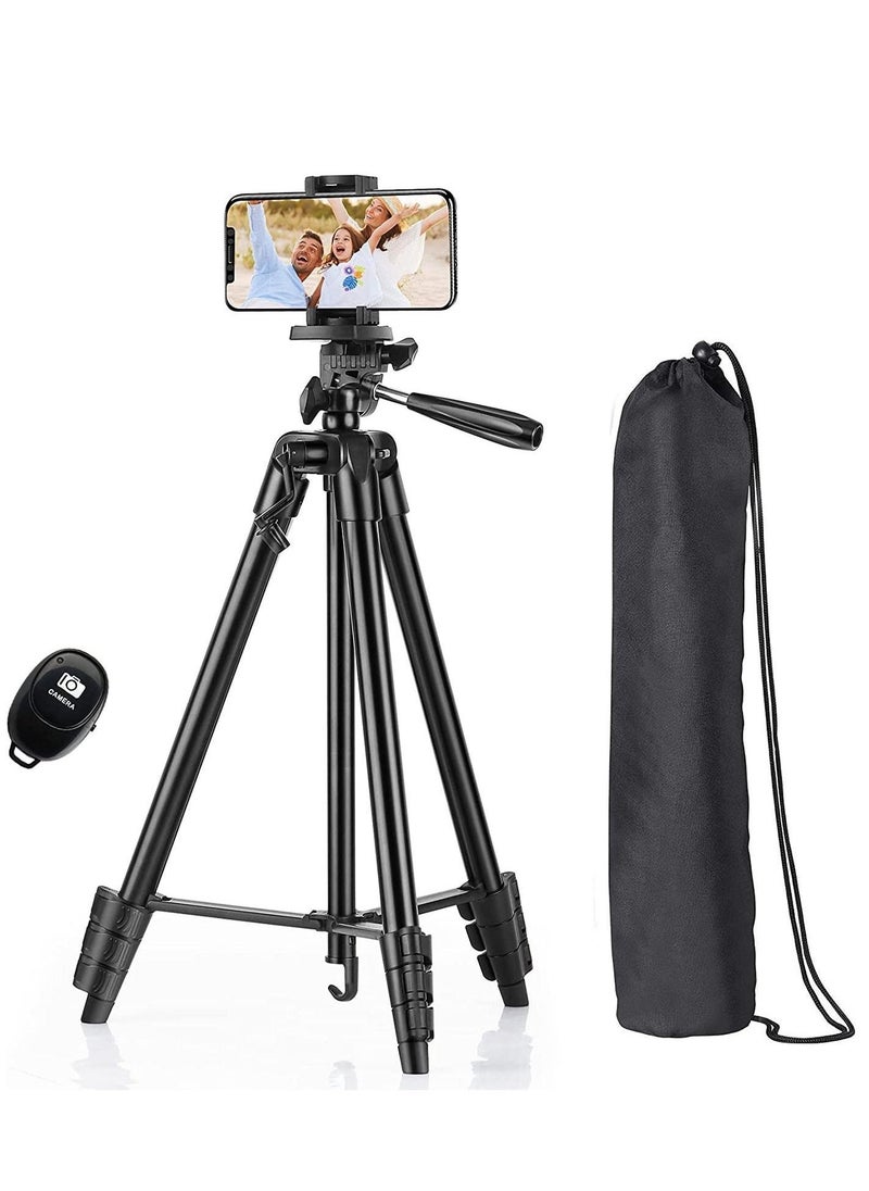 Phone Tripod 127cm/50in, Eocean Aluminum Mobile Tripod Stand with Carry Bag for DSRL, SRL, Travel Tripod with Wireless Remote Control for Live Streaming, Work, Vlogging - Image 1