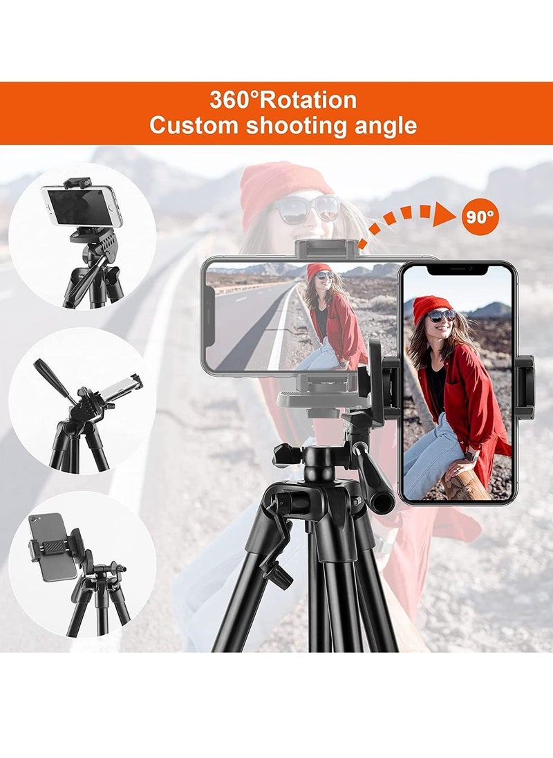 Phone Tripod 127cm/50in, Eocean Aluminum Mobile Tripod Stand with Carry Bag for DSRL, SRL, Travel Tripod with Wireless Remote Control for Live Streaming, Work, Vlogging - Image 4