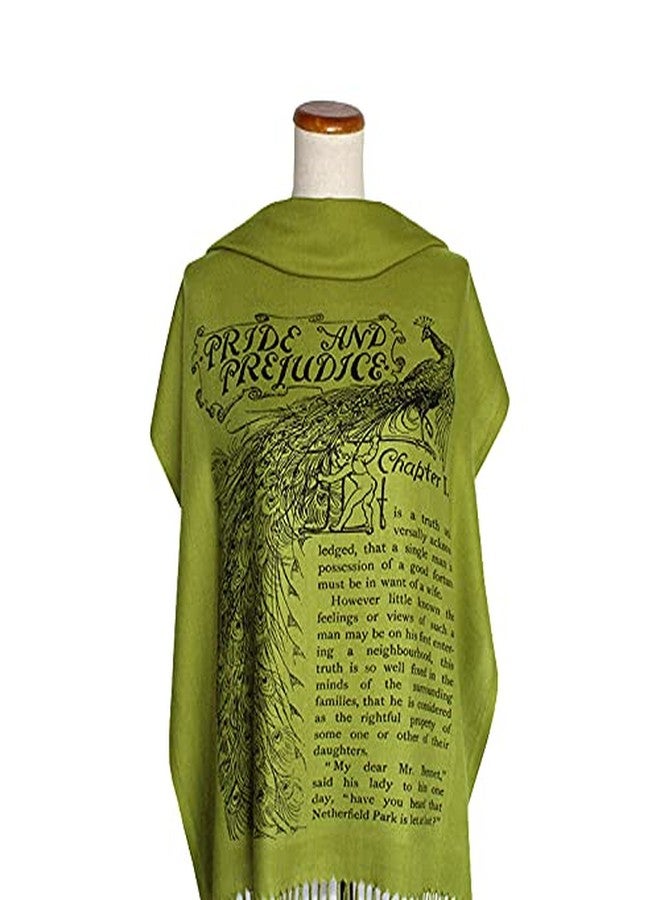 Universal Zone Pride and Prejudice by Jane Austen Shawl Scarf Wrap (Olive Green) - Image 2