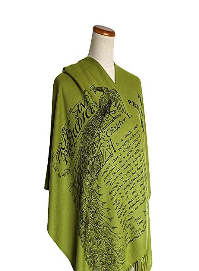 Universal Zone Pride and Prejudice by Jane Austen Shawl Scarf Wrap (Olive Green) - Image 5