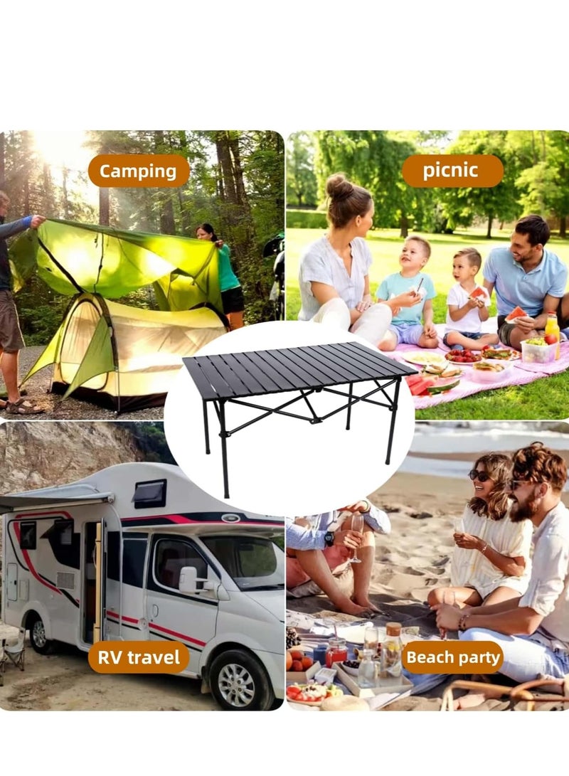 CIMIA Folding Camping Table, Portable Beach Table,with Portable Bag，Suitable for Indoor, Outdoor, Camping, Backyard, Party, Patio, The Black Camping Table at The Beach  - Image 5