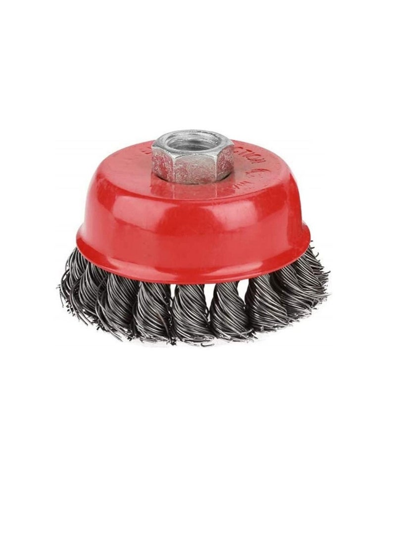 Cup Wire Brush Drill Attachment Electric Drill Wire Brushes Used for Removal of Rust, Corrosion and Paint (M14x 4Inch, Plane)  - Image 3