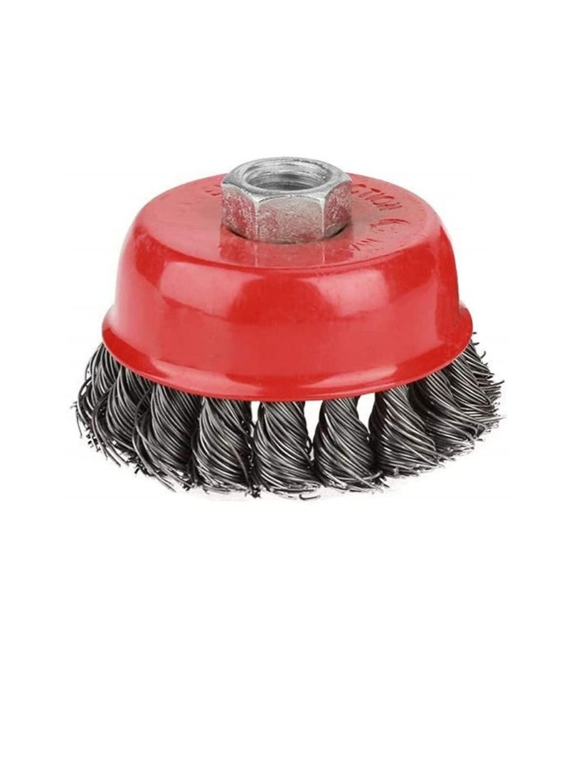 Cup Wire Brush Drill Attachment Electric Drill Wire Brushes Used for Removal of Rust, Corrosion and Paint (M14x 4Inch, Plane)  - Image 1