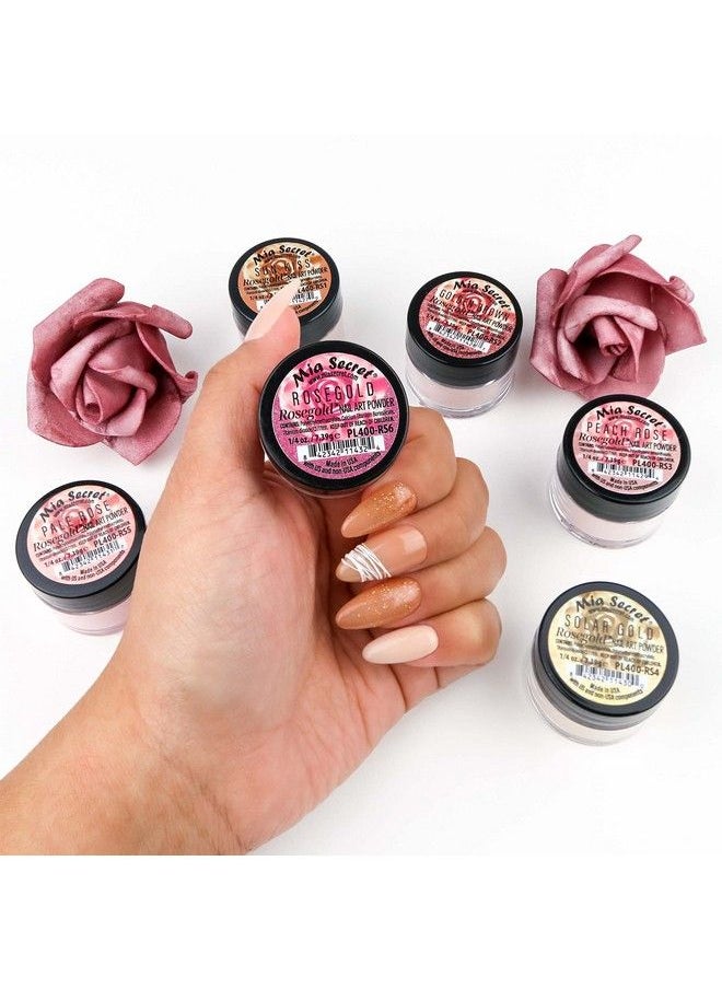 MIA SECRET Colored Acrylic Nail Art Powder Collection Rosegold 6Pc  - Image 4