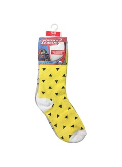 Justice League Batman Bamboo Cotton Sock - Printed (Pack Of 3) - Yellow/Grey/Black 5-8Y  - Image 1
