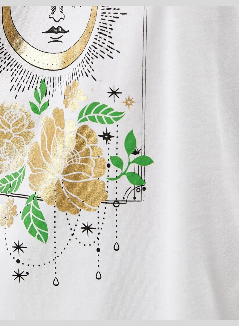 KOTON  Printed T-Shirt Cotton for Women | Best Price UAE