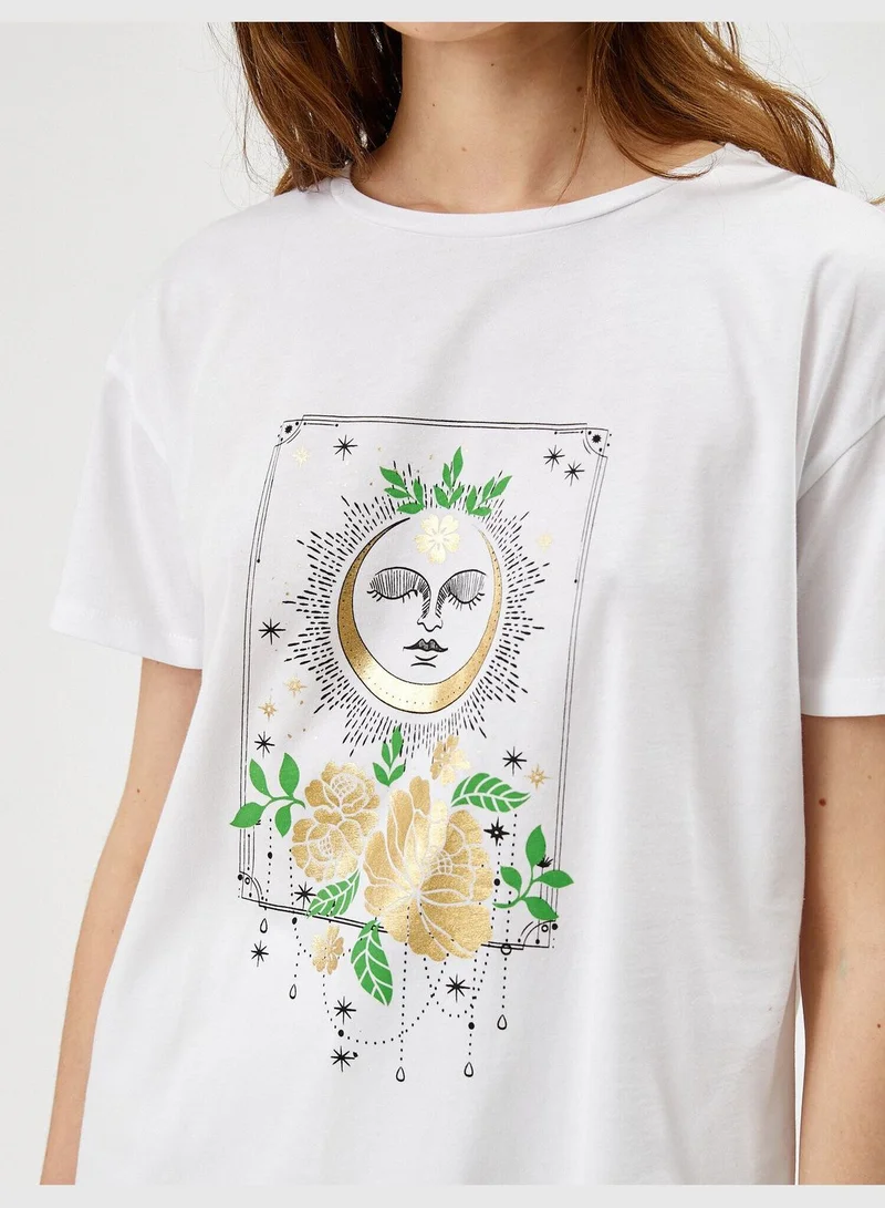 KOTON  Printed T-Shirt Cotton for Women | Best Price UAE