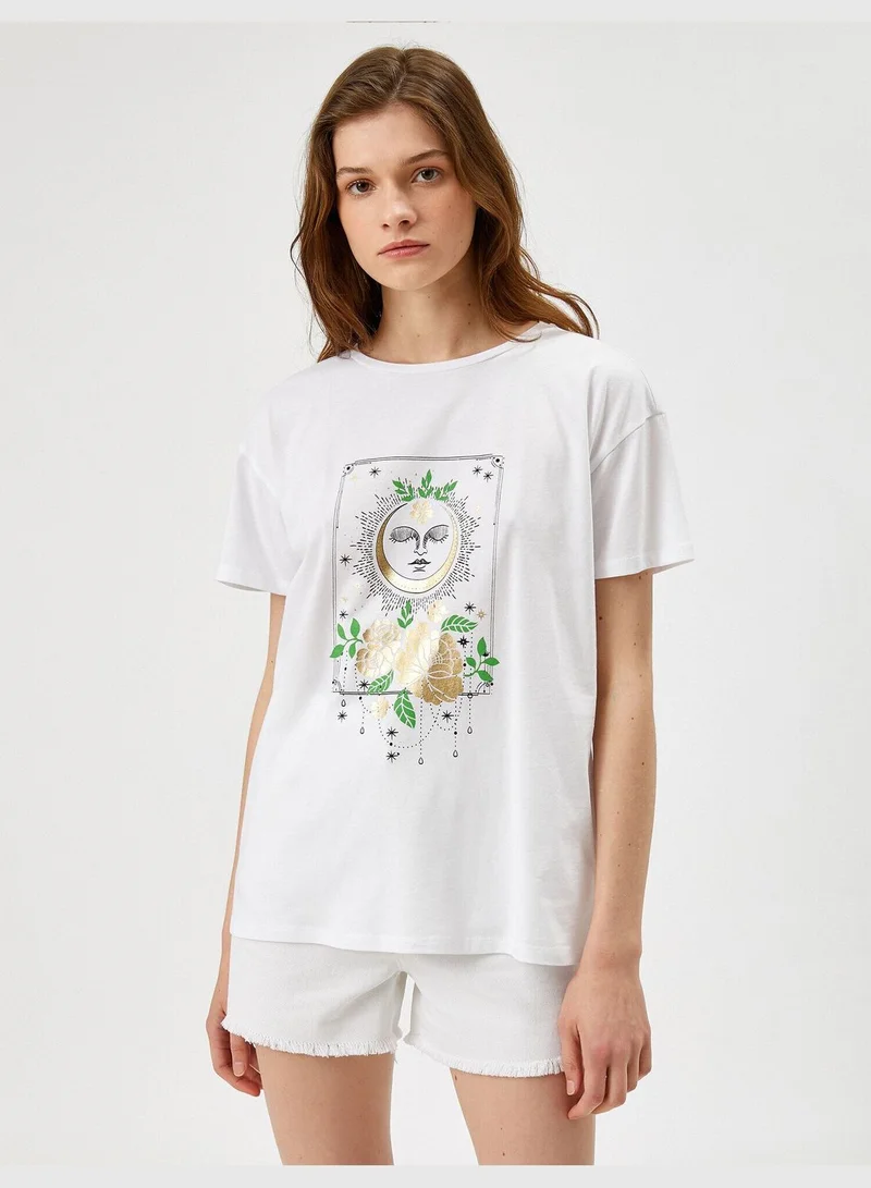 KOTON  Printed T-Shirt Cotton for Women | Best Price UAE