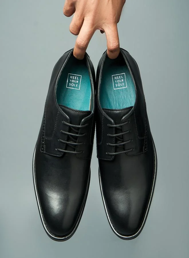 Take Two Solid Almond Toe Derby Shoes By Heel Your Sole