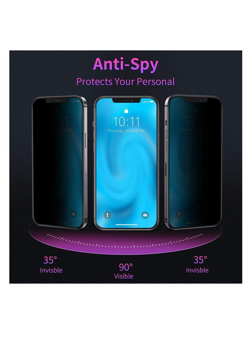 MOCOM Apple iPhone 14 Anti-Spy Privacy Glass Screen Protector 5D+ 9H Tempered Glass for iPhone 14 Black  - Image 3