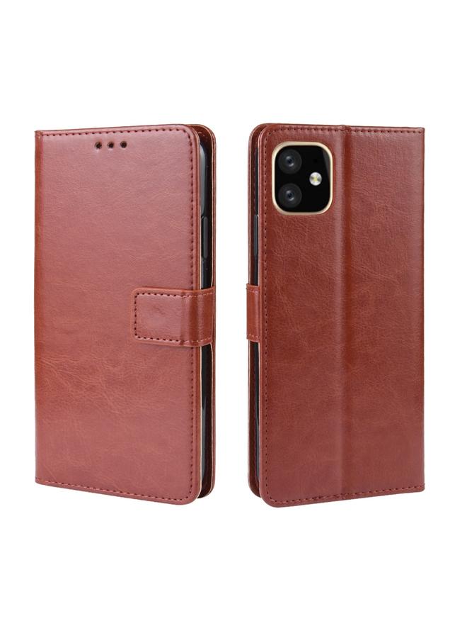 The Bros Retro Crazy Horse Texture Horizontal Flip Leather Case for iPhone 11 6.1 inch, with Holder & Card Slots & Photo Frame