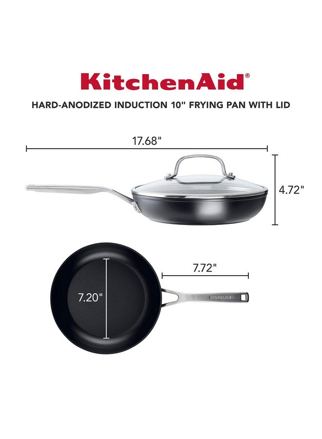 KitchenAid KitchenAid Hard Anodized Induction Nonstick Fry Pan/Skillet with Lid, 10 Inch, Matte Black  - Image 2