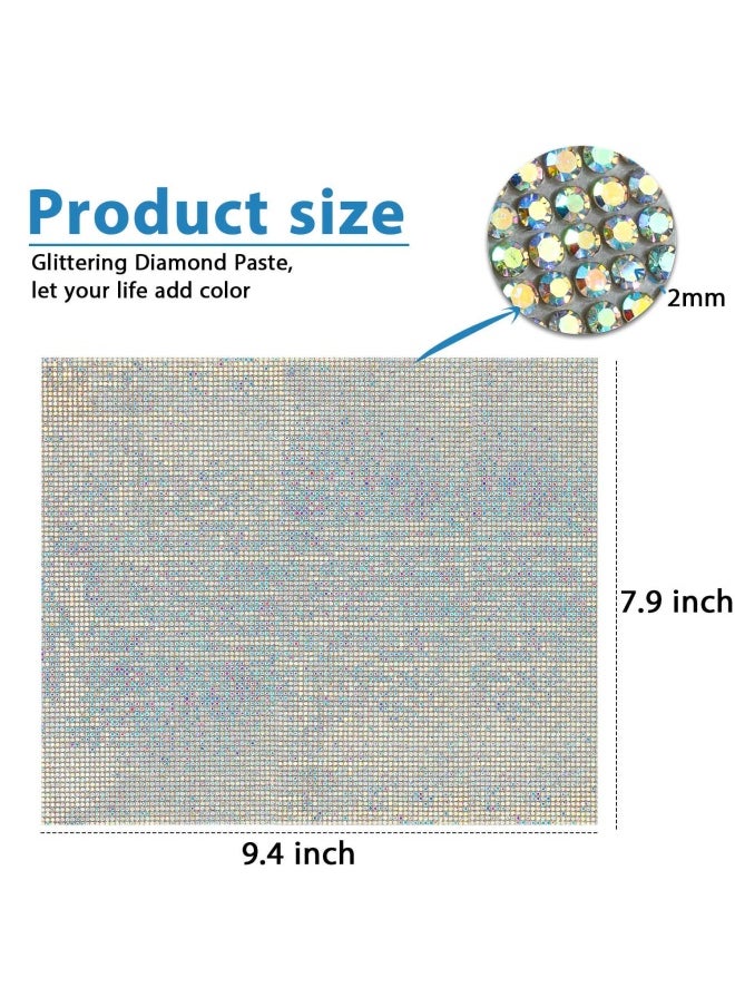 Outus 12000Pieces Bling Bling Rhinestone Sheet Rhinestones Sticker Diy Car Decoration Sticker Self Adhesive Glitter Rhinestones Crystal Gem Stickers For Car Decoration 94 X 79 Inch Ab Color  - Image 3