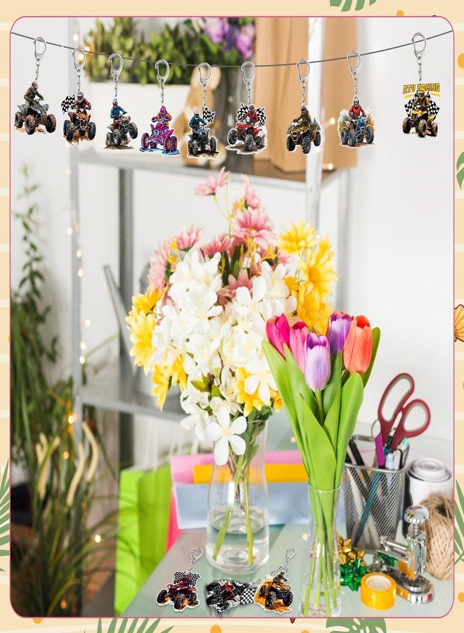 Lcnjscgo 12 PCS ATV Party Favors Four Wheeler ATV Dirt Bike Acrylic Keychains for ATV Birthday Party Decorations Supplies Gifts for Kids Classroom Prizes - Image 5