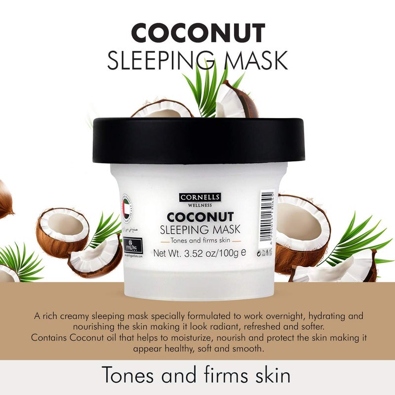 Cornells Wellness, Moisturize & Nourish, Coconut Sleeping Mask 100G, For Unisex - Image 3