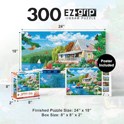 Masterpieces 300 Piece EZ Grip Jigsaw Puzzle Lakeside Memories 18x24 - Image 5