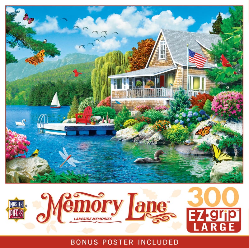 Masterpieces 300 Piece EZ Grip Jigsaw Puzzle Lakeside Memories 18x24 - Image 4