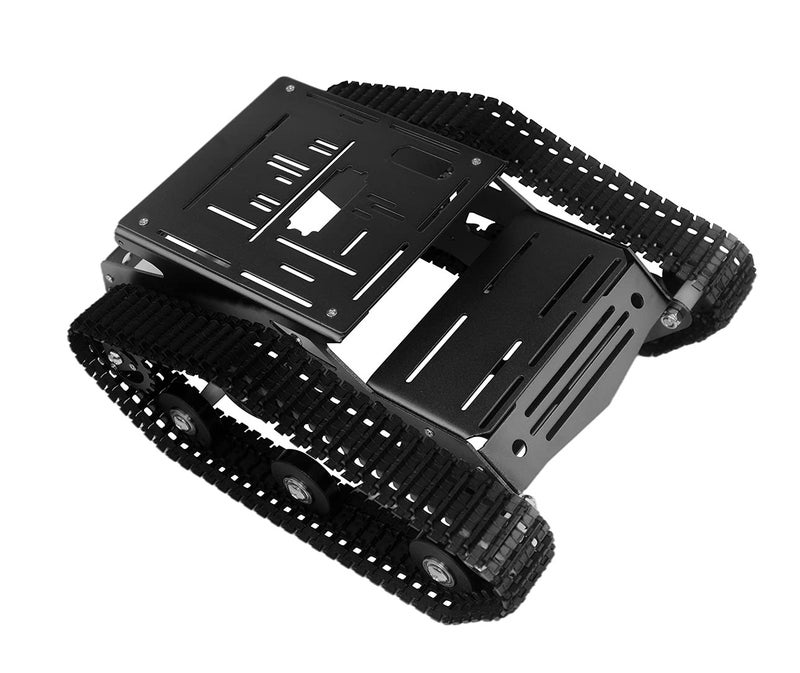 XiaoR Geek مجموعة هيكل السيارة الذكية XiaoR Geek من الألمنيوم مع هيكل دبابة كبير ومحركات 2WD لـ Arduino/Raspberry Pi - ألعاب سيارة روبوت متعلمة (أسود) - Image 2