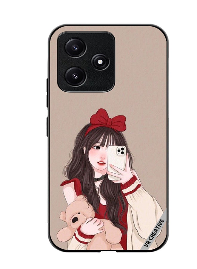 VR CREATIVE Protective Case Cover For Xiaomi Poco M6 Pro 5G Girl Holding Teddy Design Multicolour - Image 1