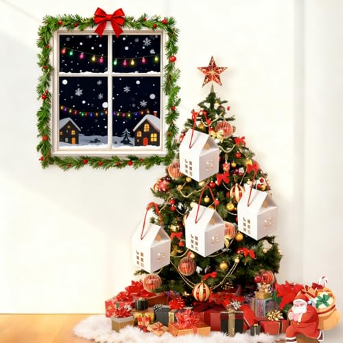 HAN SHENG 30 Pcs White House Shaped Candy Boxes 3.15x3.15x2.95 Inch, Wedding Christmas Gift & Favor Boxes for Party Treats, Decorations - Image 5