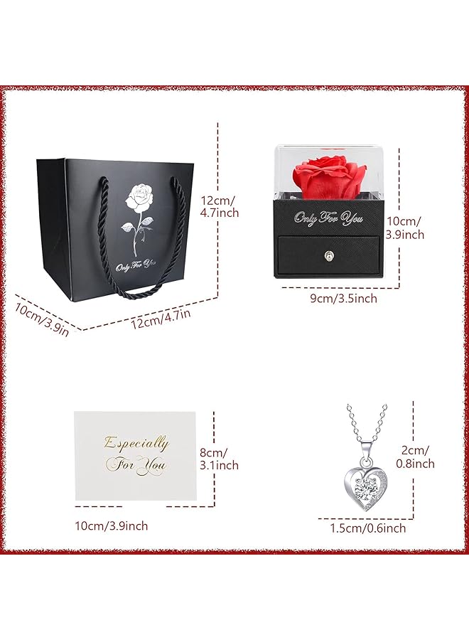 erorex Eternal Rose With Gift Box Cute Preserved Rose Set With I Love You Necklace For Mom Wife Girlfriend On Valentines Day Anniversary Birthday Day Romantic Gifts For Her  - Image 5