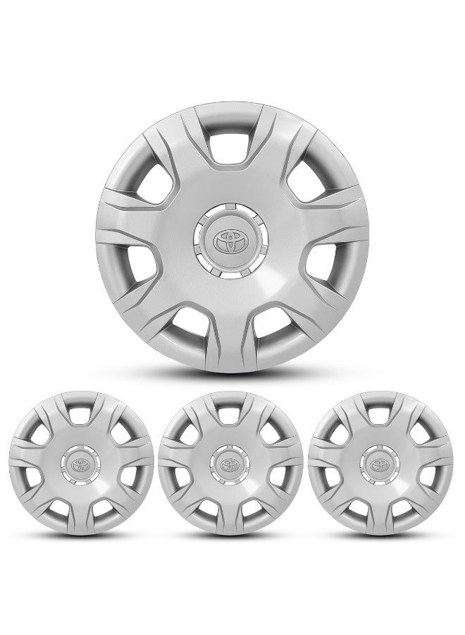 TOYOTA 15 Inch Silver Car Wheel Cover for Toyota Hiace 2015-2020 – Durable ABS Fiber Hub Cap with Retention Ring, Adjustable Buckle, Easy Snap Fit, Anti-Crack Finish 2K-TH-1520 - Image 2