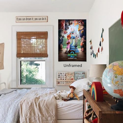 BILVAZOG Animal Zootopia 2 Poster For Fans Kids Room Bedroom Wall Decor -Movie Zootopia Posters Canvas Prints Picture For Teen Boy Girls Gifts - Image 5