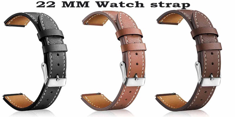 ADAMO 22Mm Watch Strap Compatible For Phoenix Ultra/Phoenix/Pulse 2/Xtend Pro/Xtend Call And All 22Mm Wristwatch And Smartwatches, Black - Image 2