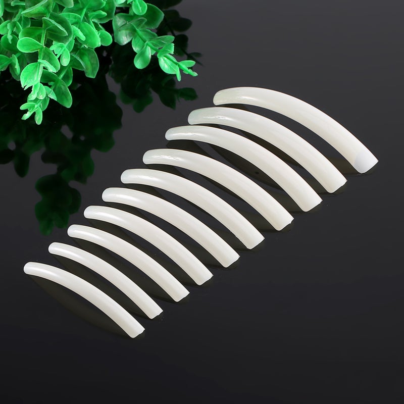 10Pcs Extra Long Half Cover False Nail Art Design Salon Tips Manicure Decoration Tool (Beige) - Image 3