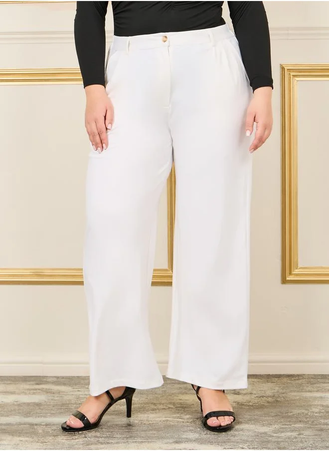 Styli High Rise Ankle Length Straight Fit Pant