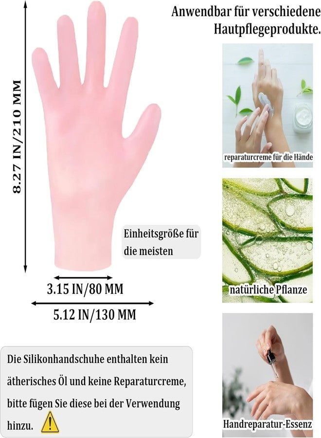 VishBin Moisturizing Silicone Gloves Reusable, Gel Spa Hydrating Gloves, Aloe Lotion Gloves for Repairing Dry Cracked, Aging Hands, Women's Pedicure Hand Moisturizer Gloves Overnight (1Pair Pink) - Image 5