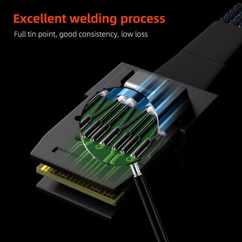 OIKWAN Mini SAS to 4 SATA Cable, 36 Pin SFF 8087 Host/Controller to 7 Pin SATA Target/Backplane, Compatible with PERC H310, RAID Controller (SFF-8087 to 4SATA Forward Breakout) 1.6 Feet - Image 4