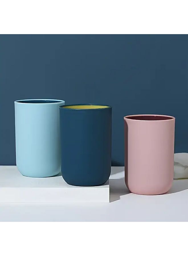 Pink Modern Minimalist Two Tone Mouthwash Cup Creative Toothbrush Holder Thick Wash Basin - Image 4
