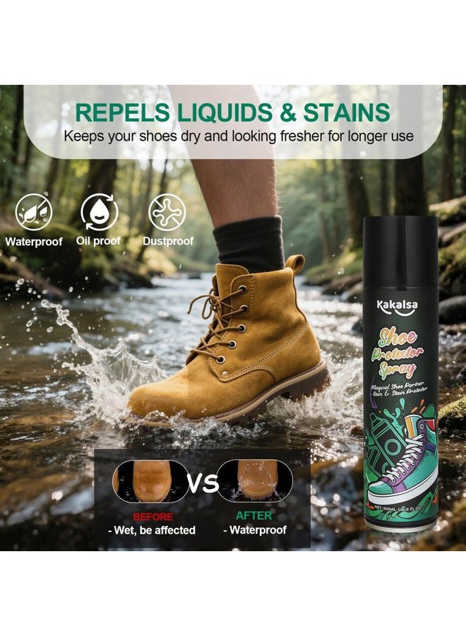 Kakalsa Shoe Protector Spray, Suede Protector Spray 10.15 OZ - Shoe Spray Protectant, Rain & Stain Water Repellent Spray for Shoes, Nano Protection for Sneakers, Canvas, Suede, Leather, Boots, Nubuck - Image 2