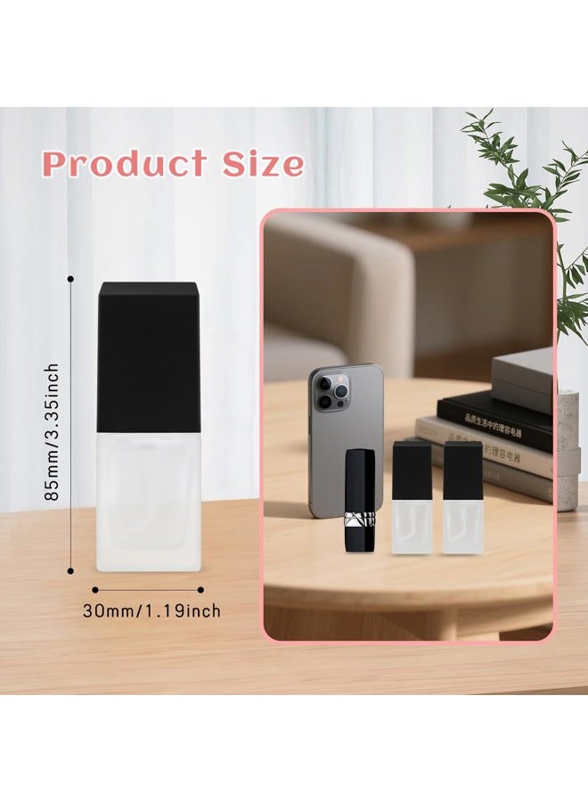 BOSMIOW 6 Pack 15ml Thick Frosted Glass Pump Bottles with Black Pump Head, Empty Square Cosmetic Containers for Foundation, Lotion, Serum, Essential Oil - Image 2