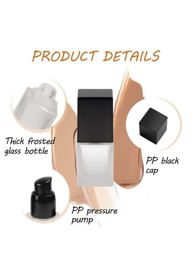 BOSMIOW 6 Pack 15ml Thick Frosted Glass Pump Bottles with Black Pump Head, Empty Square Cosmetic Containers for Foundation, Lotion, Serum, Essential Oil - Image 5