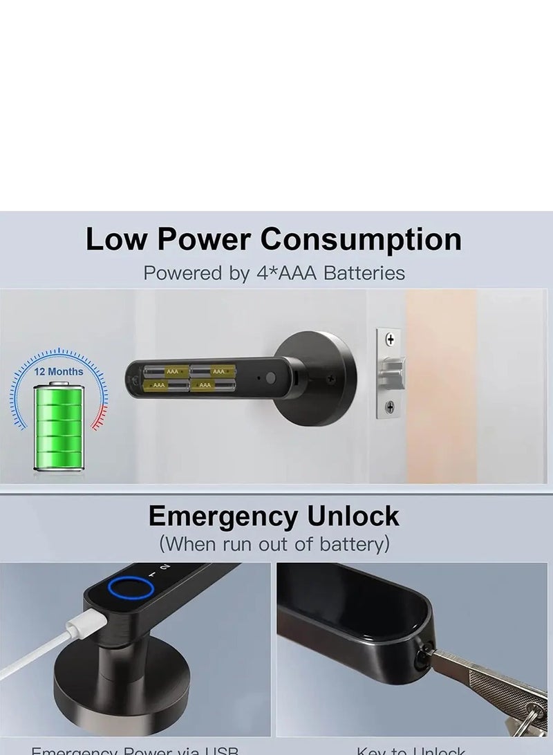 كالون باب سمارت بالبصمه و الأرقام السريه و كمان واي فاي - Image 3