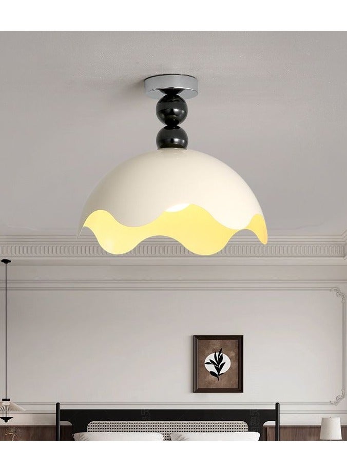 Modern Dimming Ceiling Lights Cream LED Semi Flush Mount Ceiling Light Fixture 30W Green Ceiling Lamp, Nordic Chrome Bedroom Living Room Hallway Close to Ceiling Lighting Chandelier - Image 1