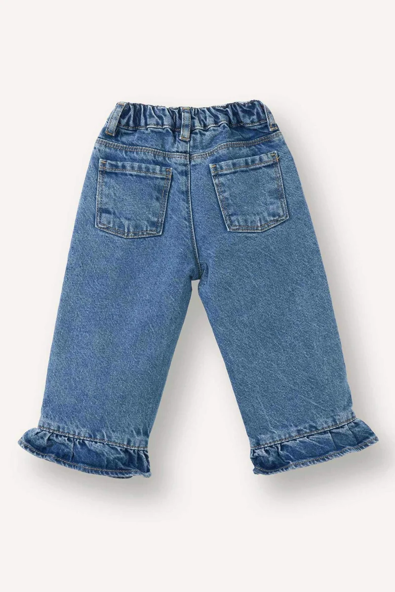 ديفاكتو Baby Girl Wide Leg Cotton Trousers