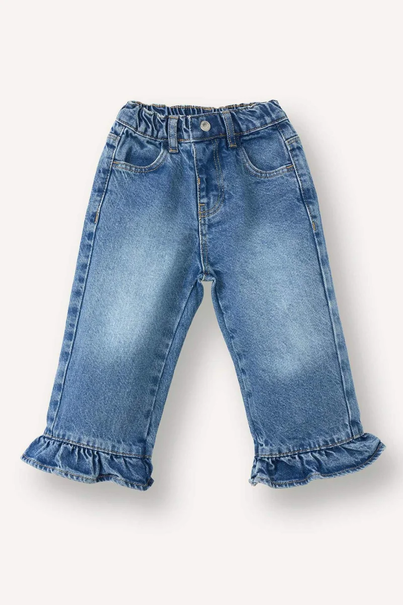 ديفاكتو Baby Girl Wide Leg Cotton Trousers