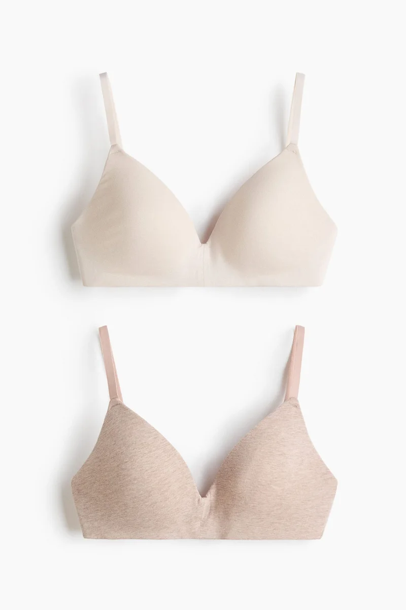 H&M 2-pack padded non-wired cotton bras