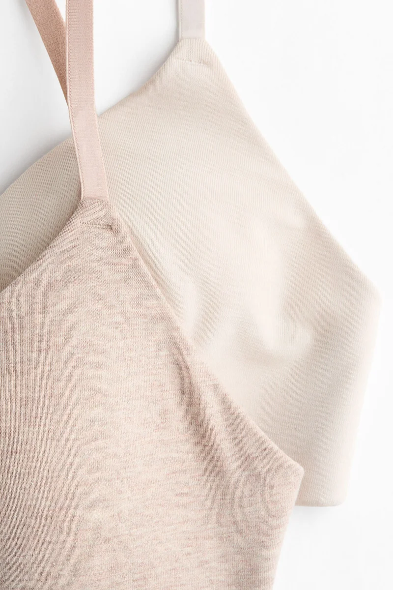 H&M 2-pack padded non-wired cotton bras