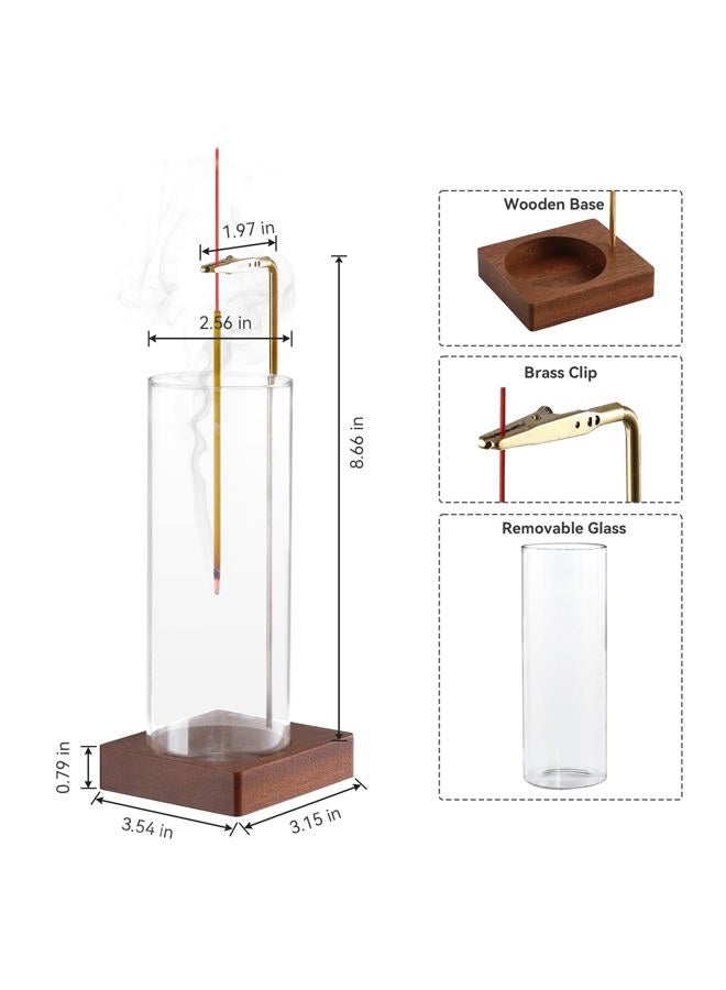 Durmmur 1 Pack Incense Holder for Sticks, Insence-Stick Holder Ash Catcher with Removable Glass [Anti-Ash Flying], Mess-Free Incense Burner Holder, Perfect for Meditation Yoga Relaxation, Home Decor - Image 2
