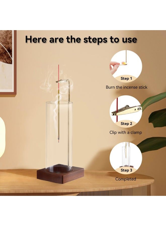 Durmmur 1 Pack Incense Holder for Sticks, Insence-Stick Holder Ash Catcher with Removable Glass [Anti-Ash Flying], Mess-Free Incense Burner Holder, Perfect for Meditation Yoga Relaxation, Home Decor - Image 5