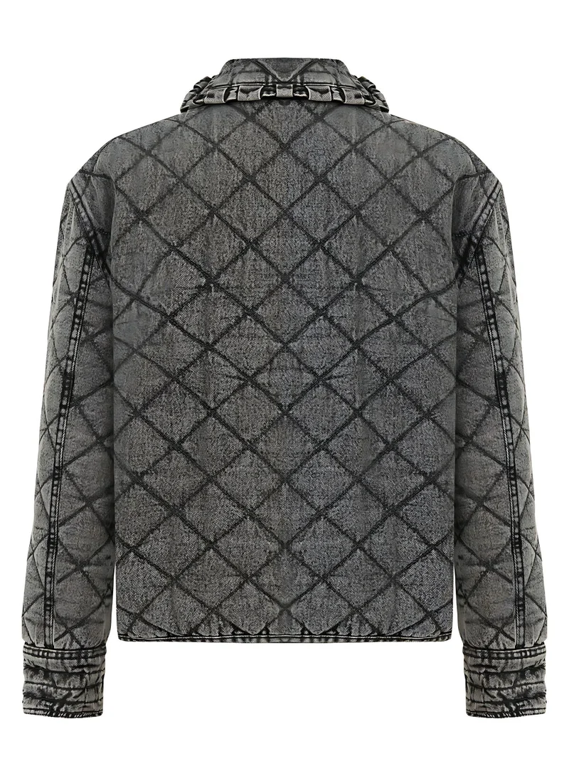 Nocturne Quilted Stone Detailed Jean Jacket