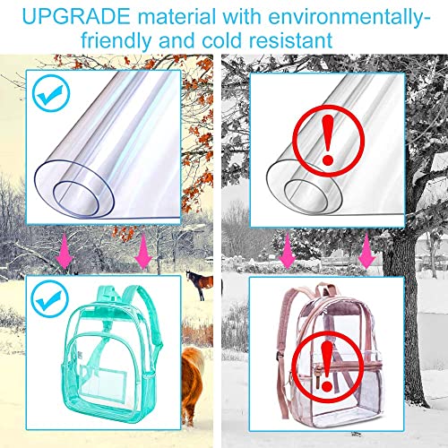 GXTVO Clear Backpack, Heavy Duty Transparent Bookbag, See Through Backpacks for Women Men - Green - Image 4