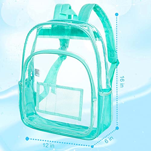 GXTVO Clear Backpack, Heavy Duty Transparent Bookbag, See Through Backpacks for Women Men - Green - Image 5