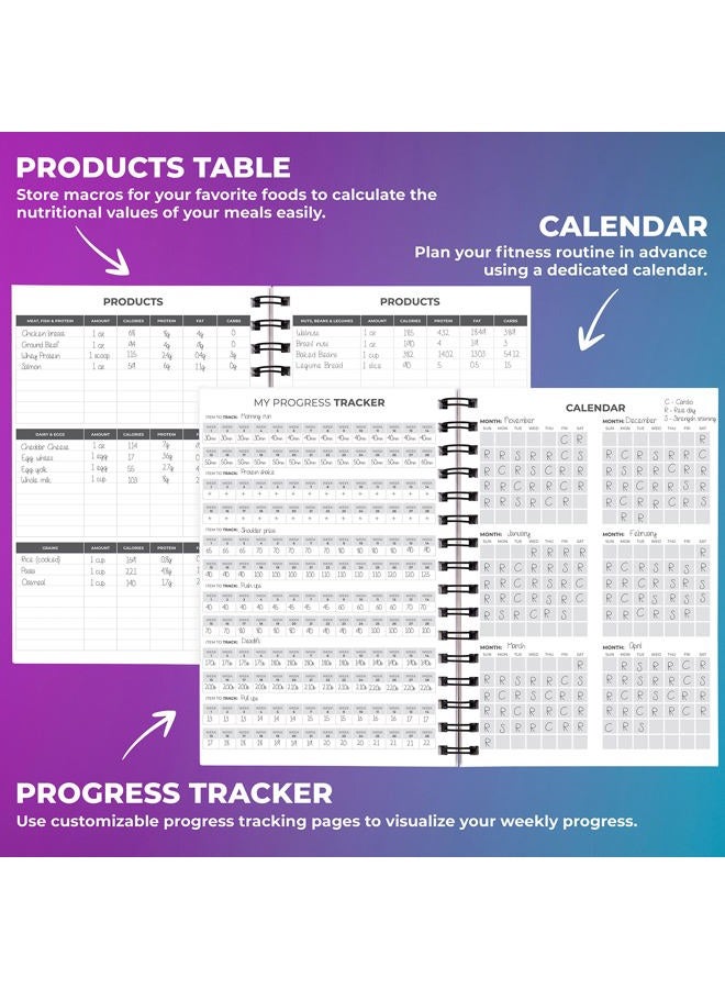 Clever Fox Fitness Journal Workout Log Book - Daily Fitness Planner Workout Journal for Women and Men. Spiral-Bound, Laminated Cover, Thick Pages, A5 (Black & White) - Image 5