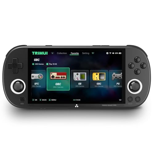 TRIMUI Smart Pro Handheld Game Console Mini Game Player Compatible with More Than 20 formats of Games and 5 inch IPS HighDefinition Screen Portable Video Game Console Black 128G - Image 1